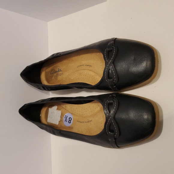 Clarks Lyrical Rhyme Leather Flat Shoes In Black Women's Size 8.5M - Picture 2 of 8